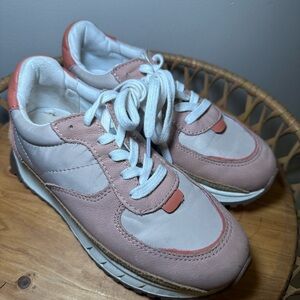 Madewell Kickoff Trainer Sneakers in Washed Nylon and Leather Size 6